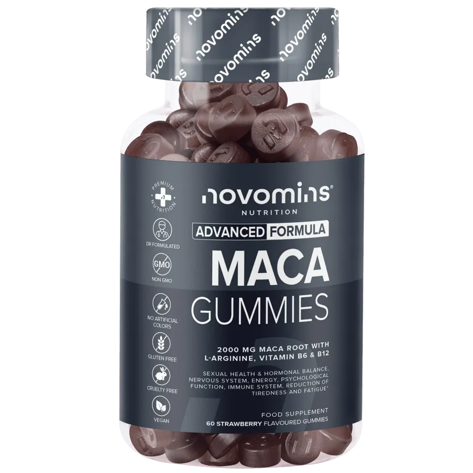 novomins maca gummies with 2000mg of maca root extract for sexual health and hormonal balance