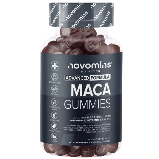 novomins maca gummies with 2000mg of maca root extract for sexual health and hormonal balance