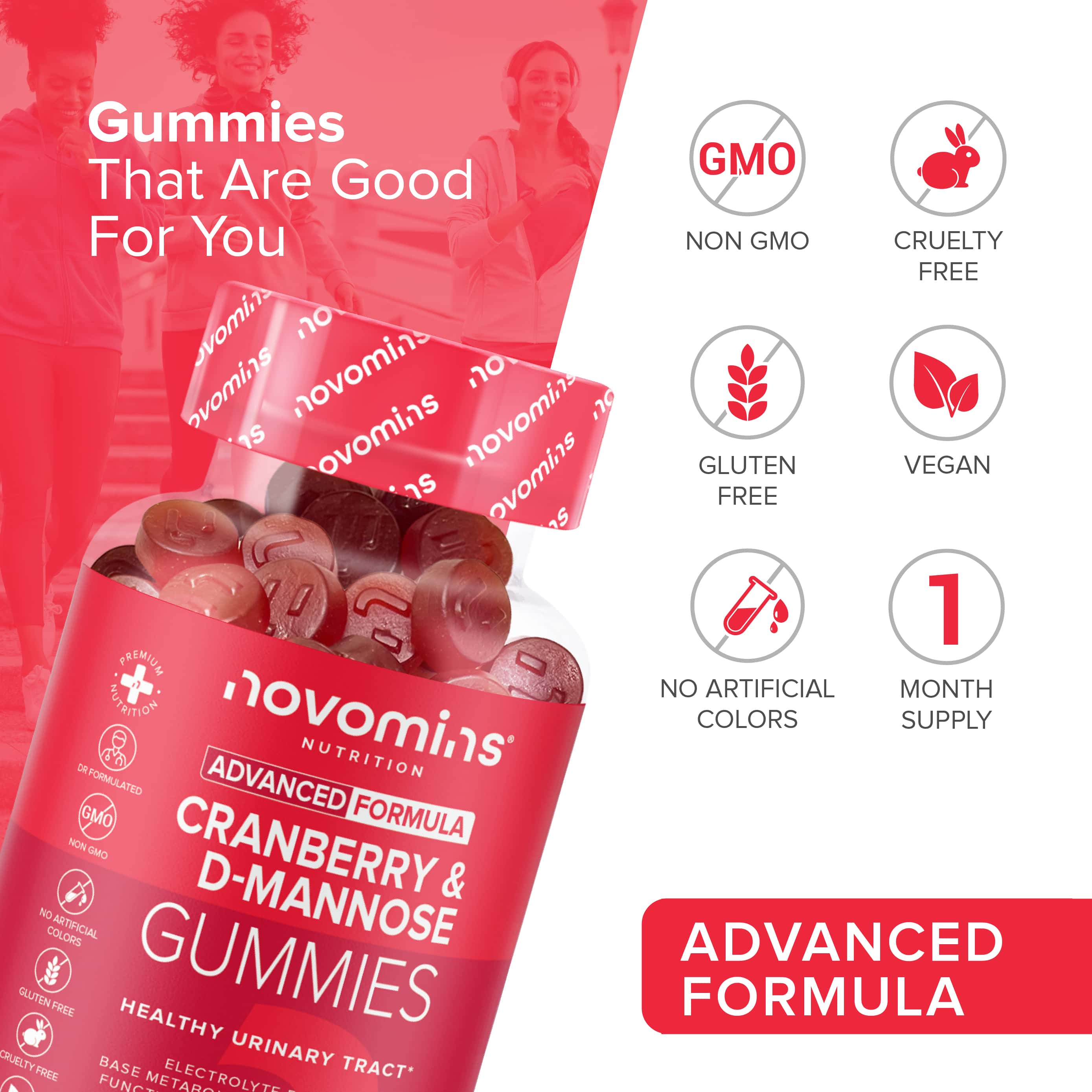 Cranberry D Mannose Gummies Novomins Nutrition