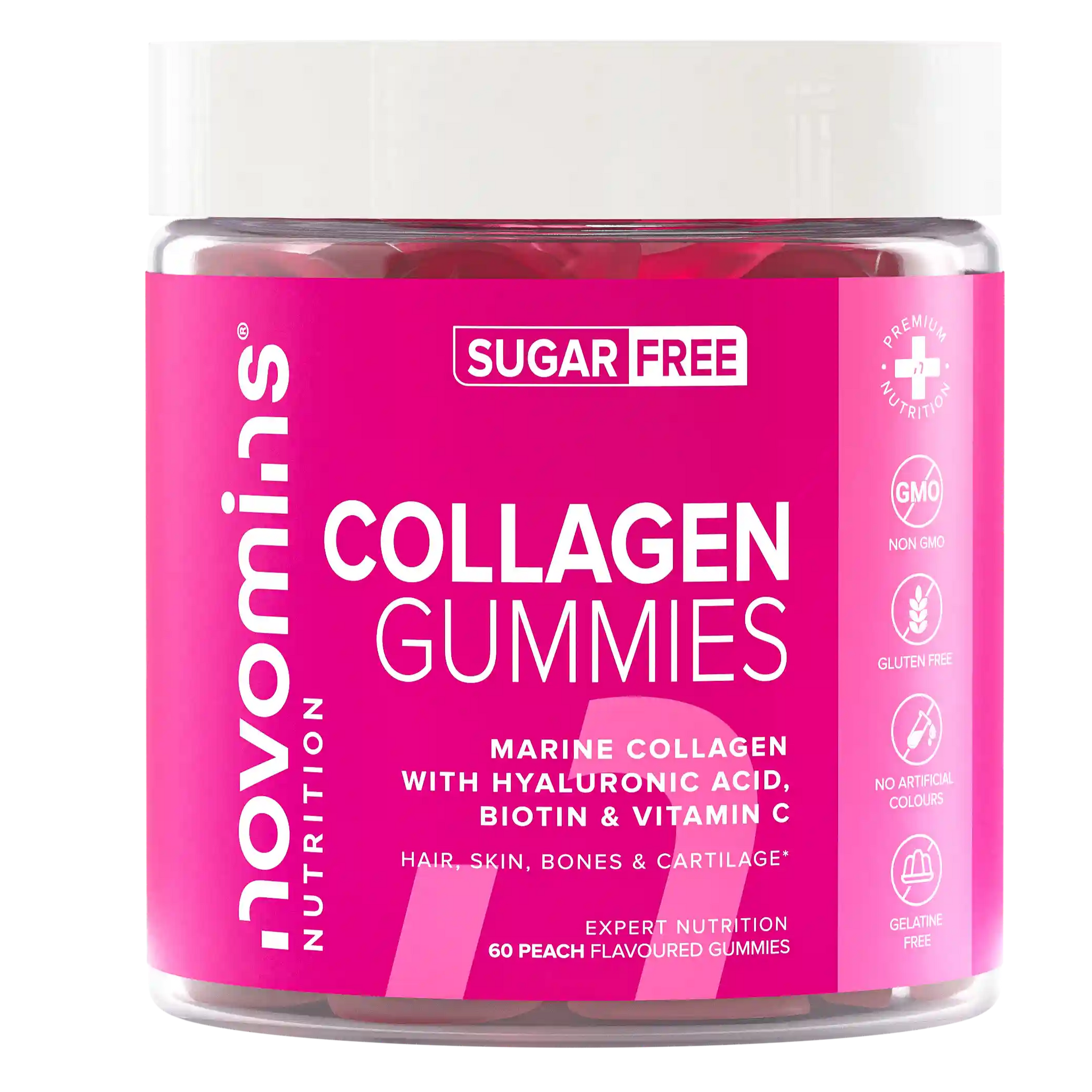 sugar free collagen supplements for women, multivitamin gummies with marine collagen, hyaluronic acid, biotin hair growth, and vitamin c