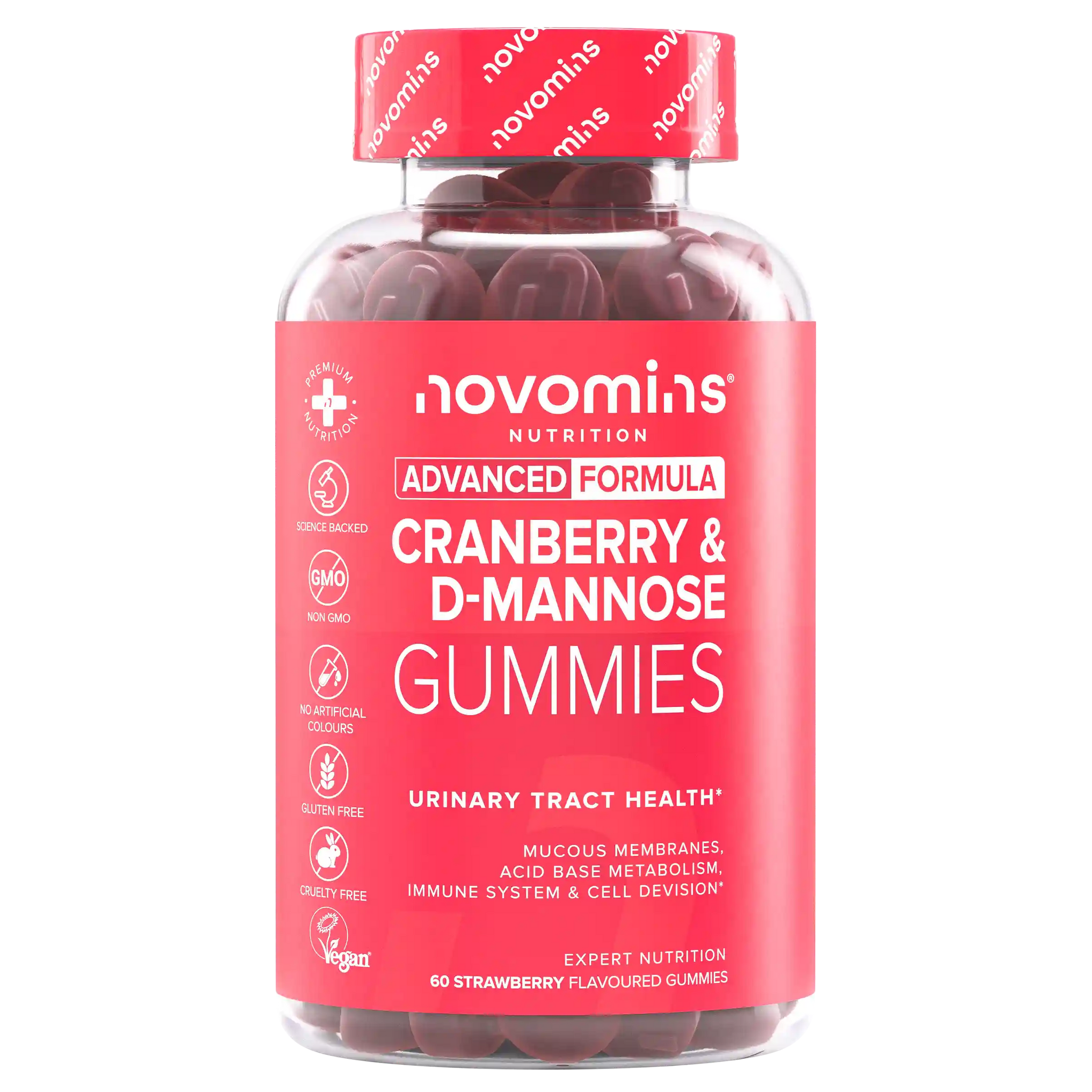 vegan and gluten free cranberry and d mannose gummies for the urinary tract infections
