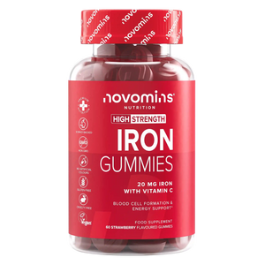 novomins iron supplements for women and men with 20 mg of iron per serving