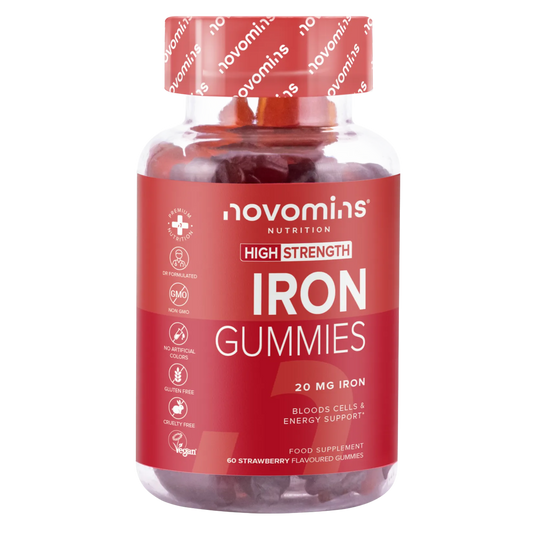 novomins iron supplements for women and men with 20 mg of iron per serving