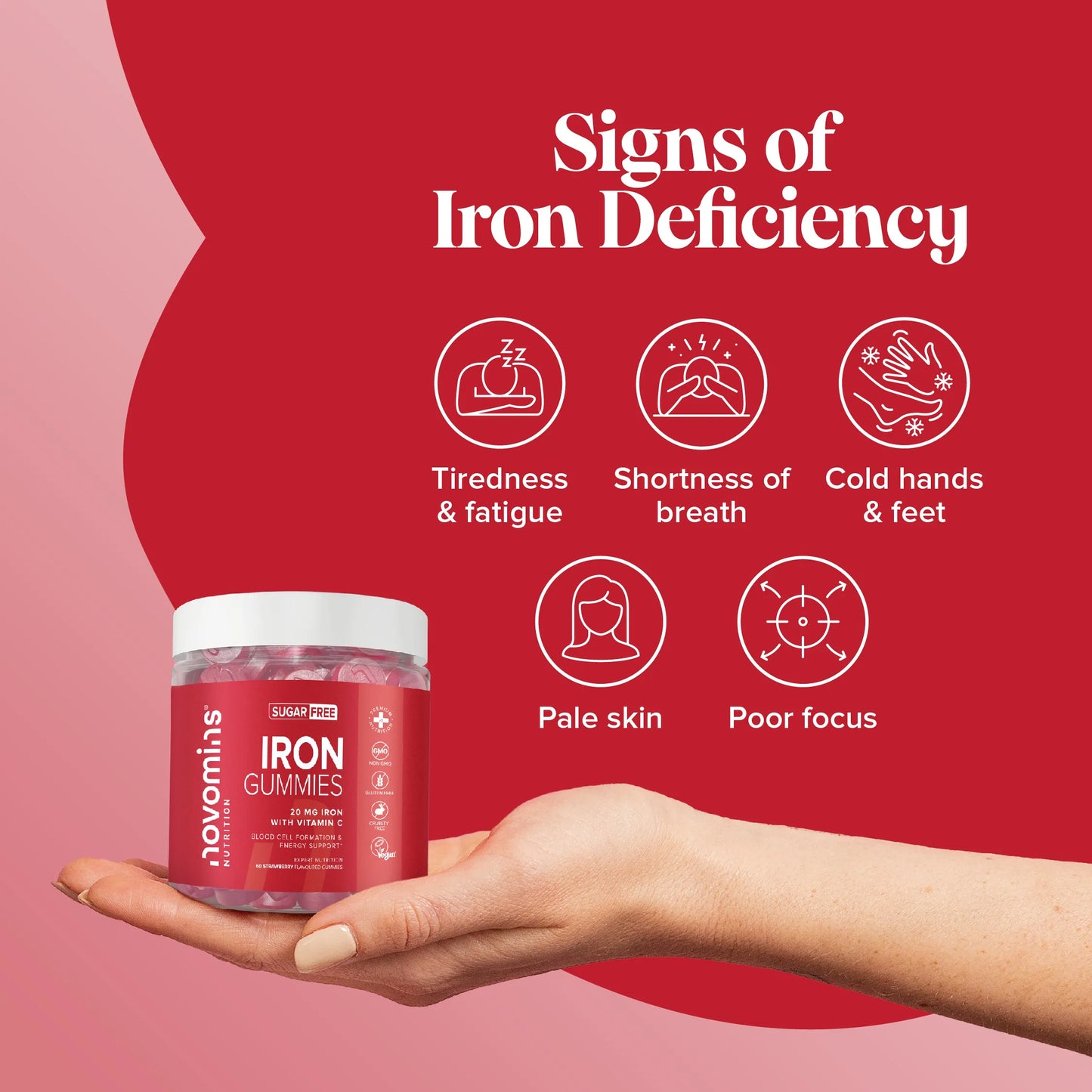 energy booster for tiredness iron gummies for adults that is a component of hemoglobin