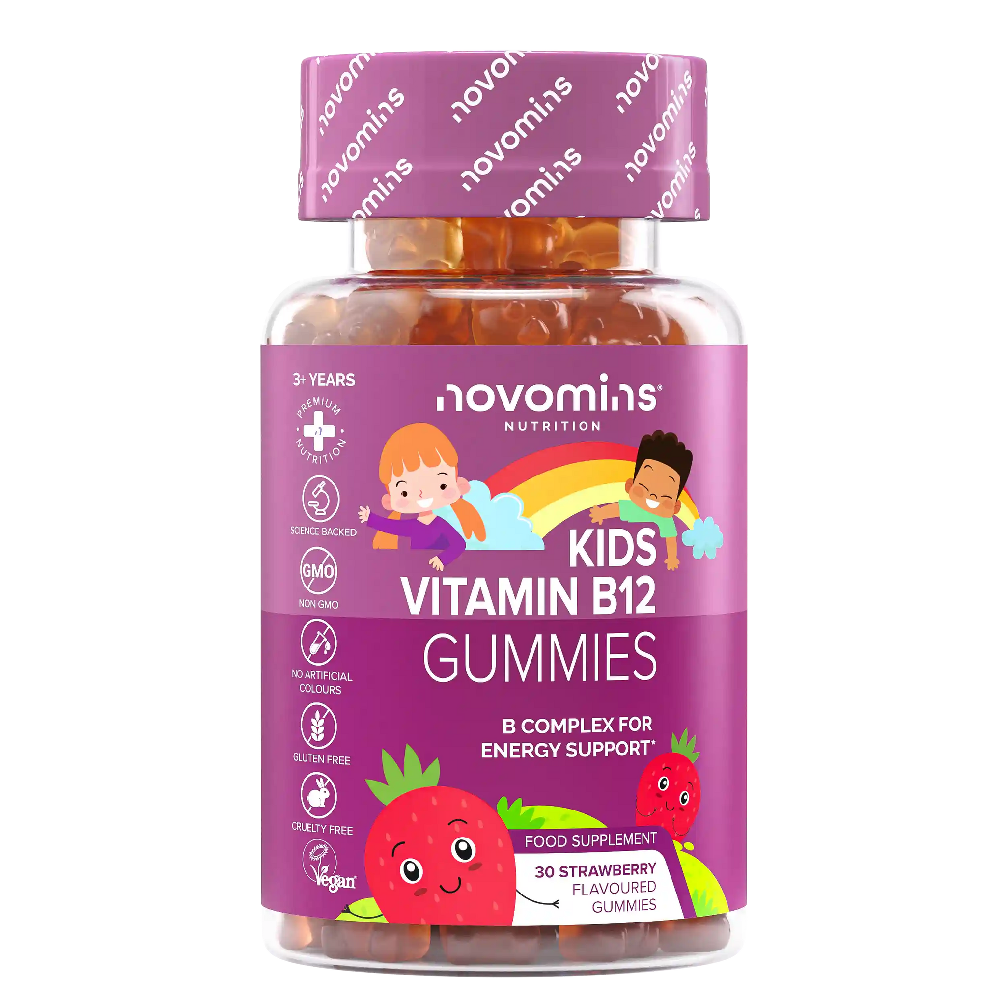kids vitamin b12 gummies for energy support for kids 3+ years old