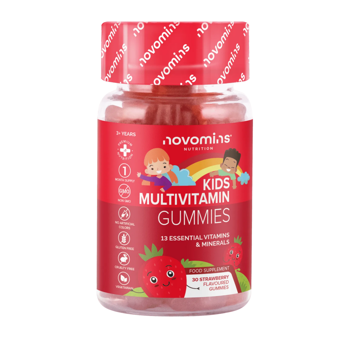 novomins kids multivitamin gummies with 13 essential vitamins and minerals for kids