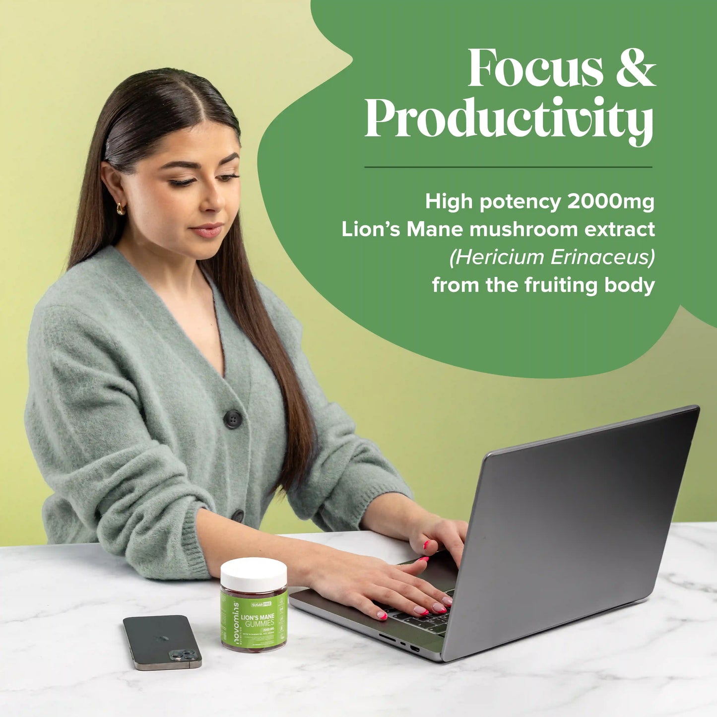 lions mane supplement for focus and productivity brain fog supplement