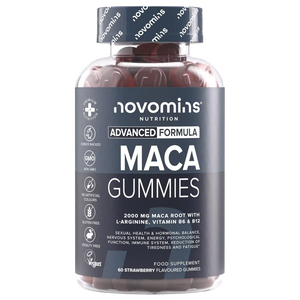 novomins maca gummies with 2000mg of maca root extract for sexual health and hormonal balance