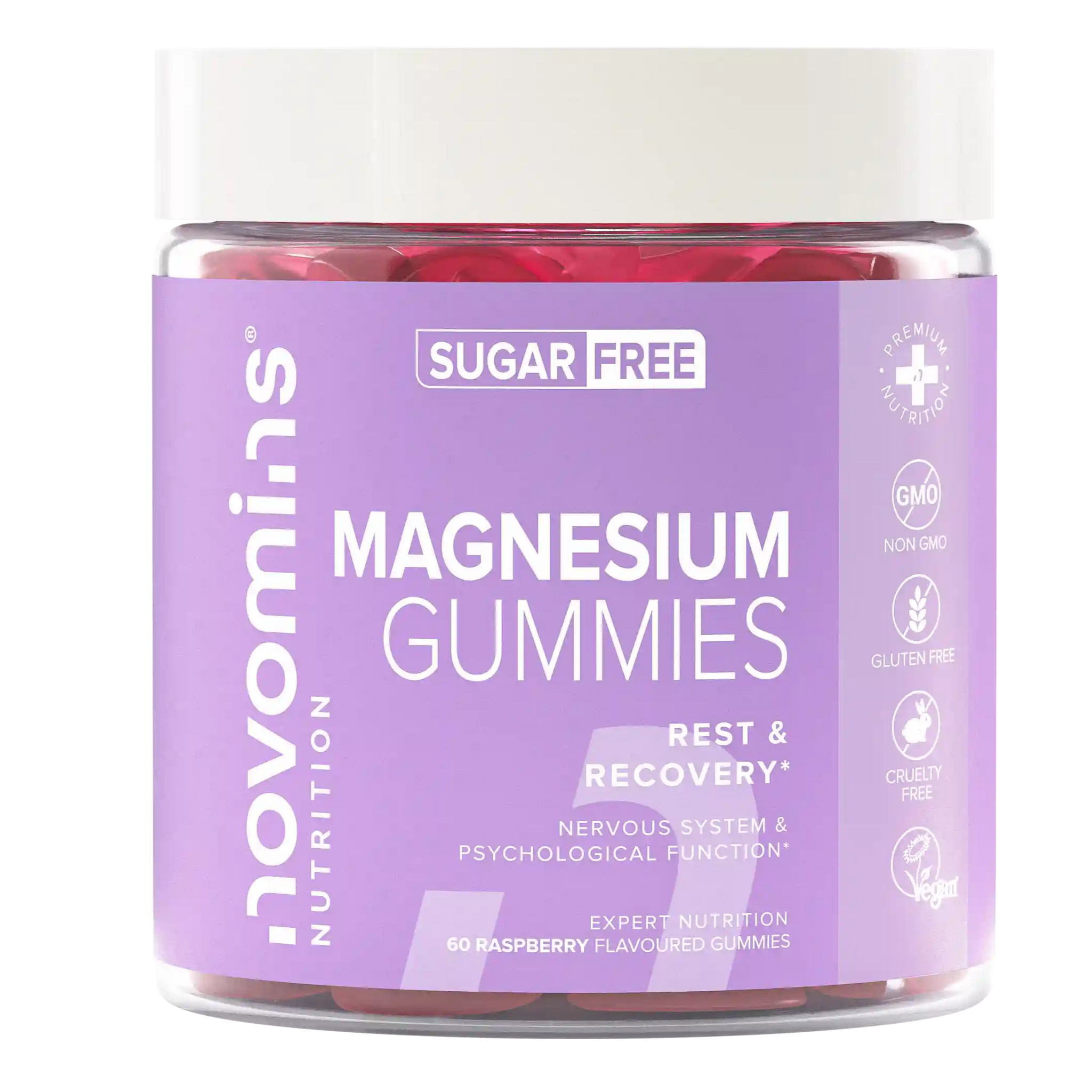 sugar free novomins gummy magnesium supplements for rest and recovery with magnesium citrate