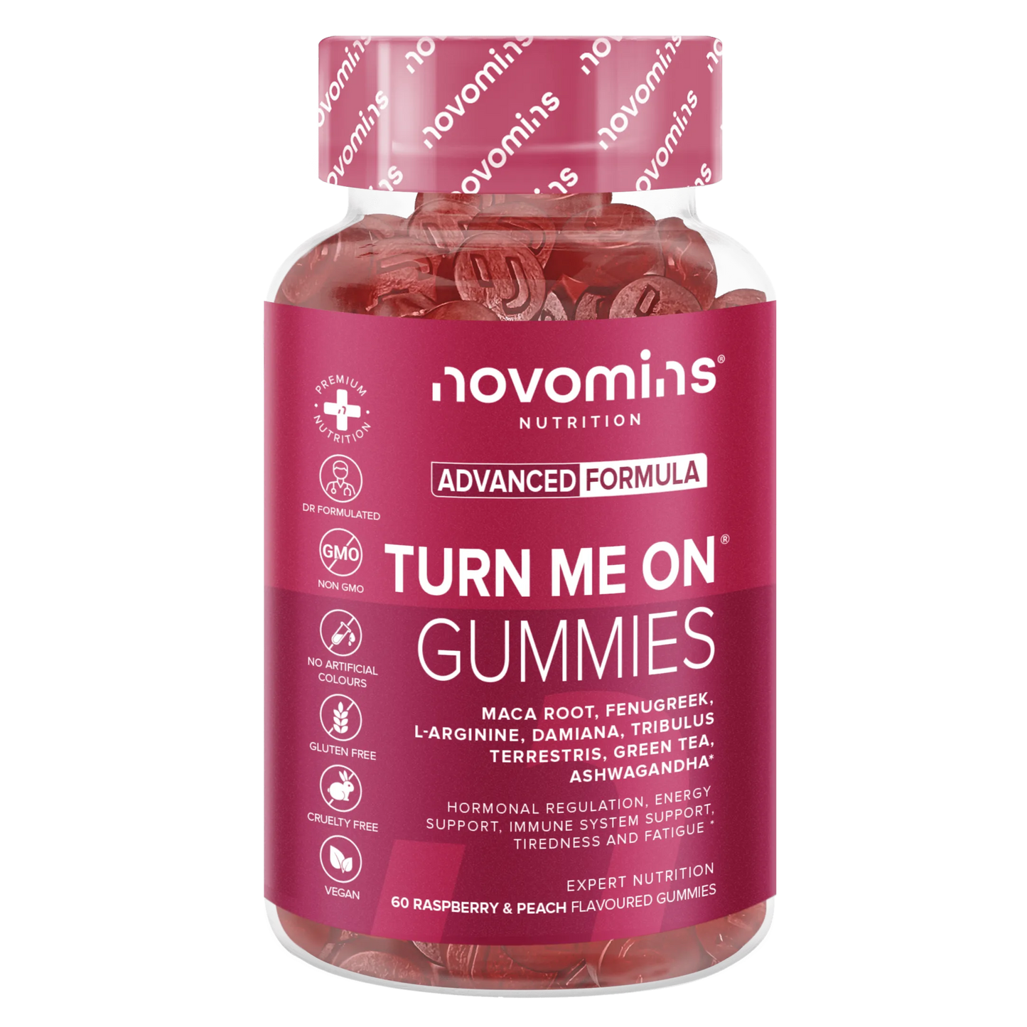 novomins turn me on gummies with libido booster for women with maca root fenugreek damiana tribulus terrestris and ashwagandha gummies