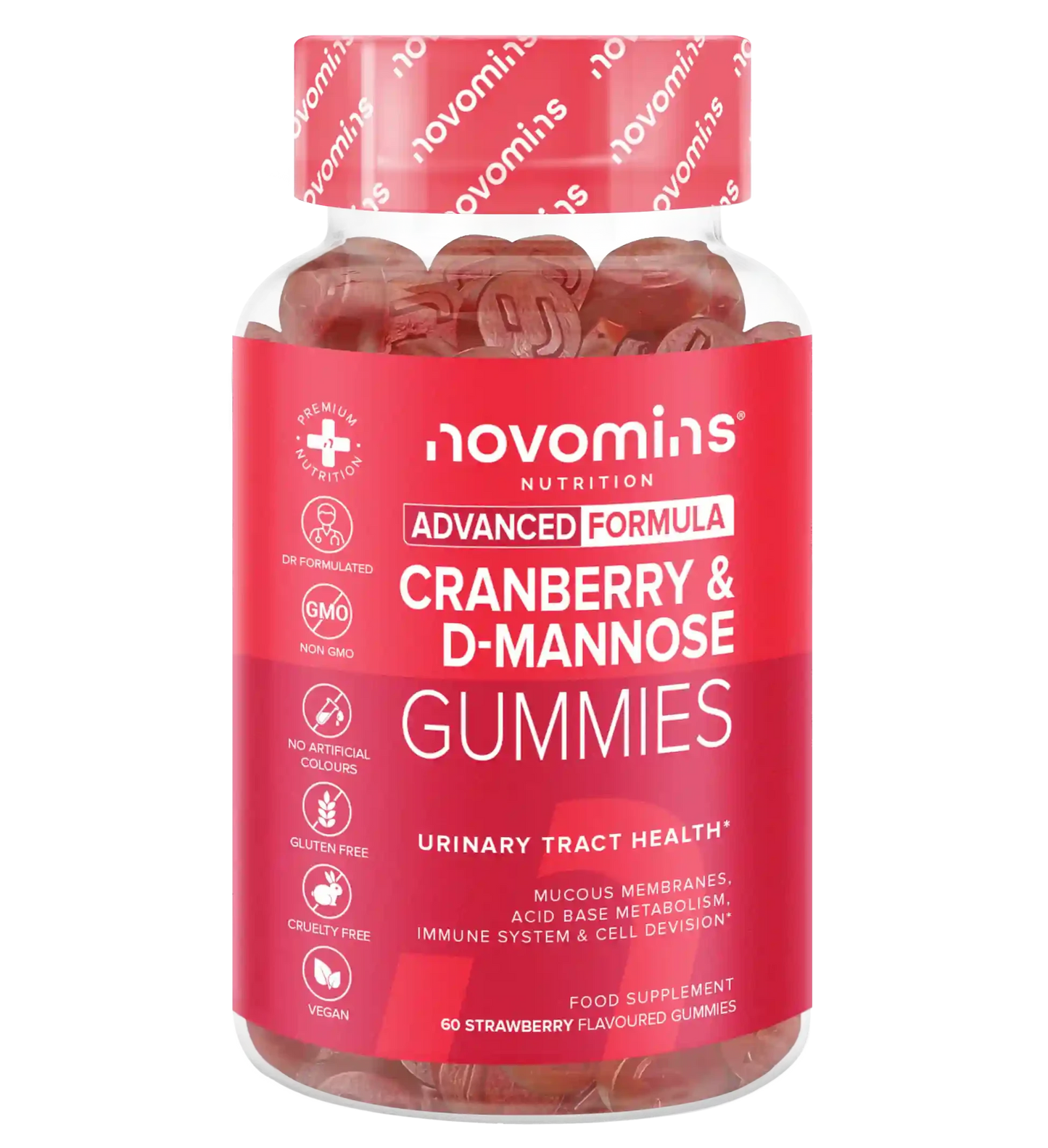 vegan and gluten free cranberry and d mannose gummies for the urinary tract infections