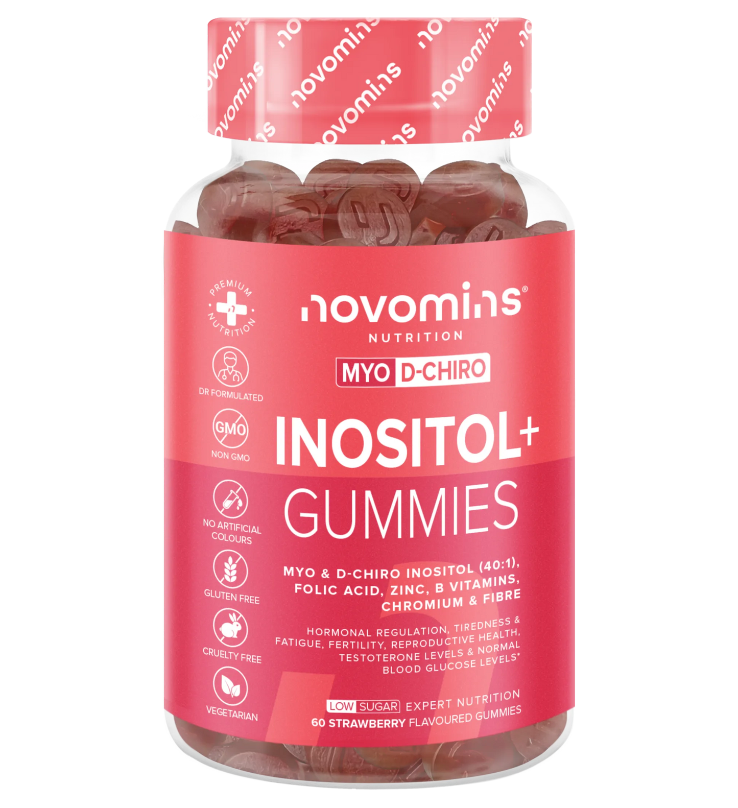 novomins inositol gummies are PCOS supplements for women and a vegan alternative to inositol tablets