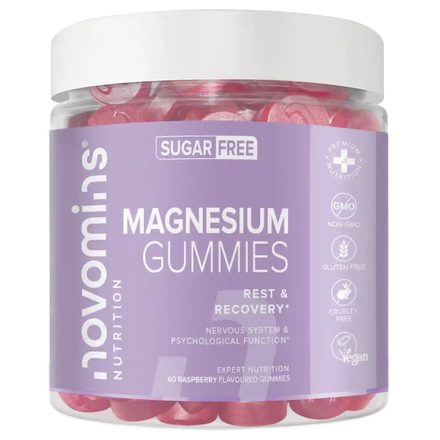 sugar free novomins gummy magnesium supplements for rest and recovery with magnesium citrate