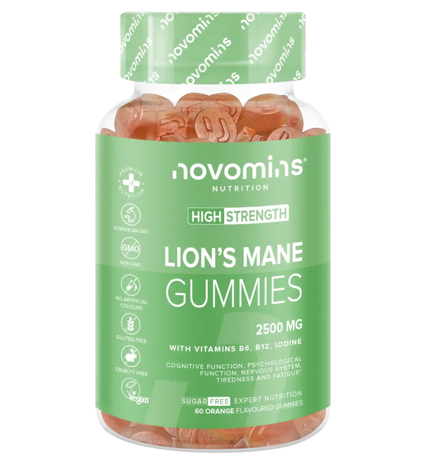 novomins lions mane supplement 2000mg for cognitive function, psychological system, nervous system