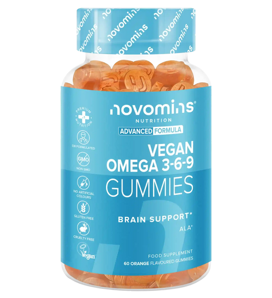 vegan omega gummies for brain support, eyes and heart health with DHA and ALA