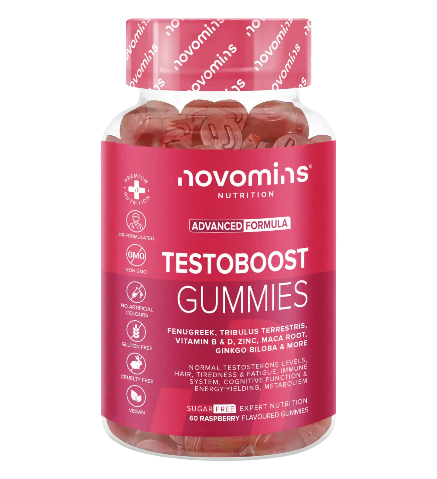 novomins testosterone supplements for men with witamin B and D, zinc, maca root, fenugreek, tribulus terrestris, ginko biloba and more