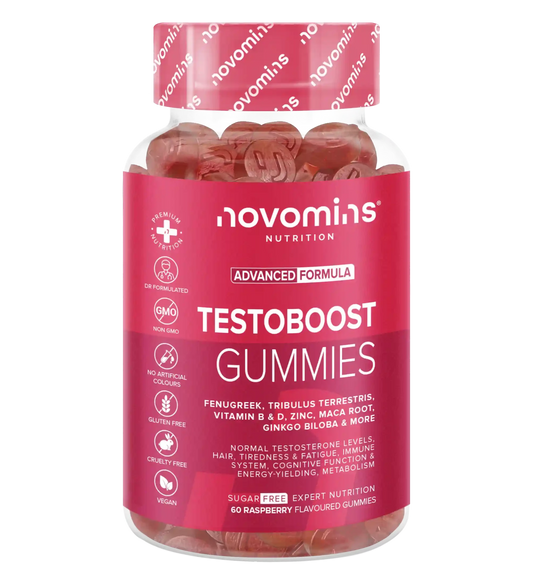 novomins testosterone supplements for men with witamin B and D, zinc, maca root, fenugreek, tribulus terrestris, ginko biloba and more