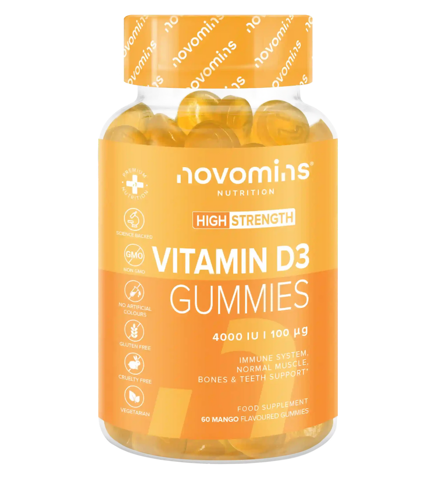 vitamin d3 gummies 4000IU for immune system, normal muscle, bones and teeth support