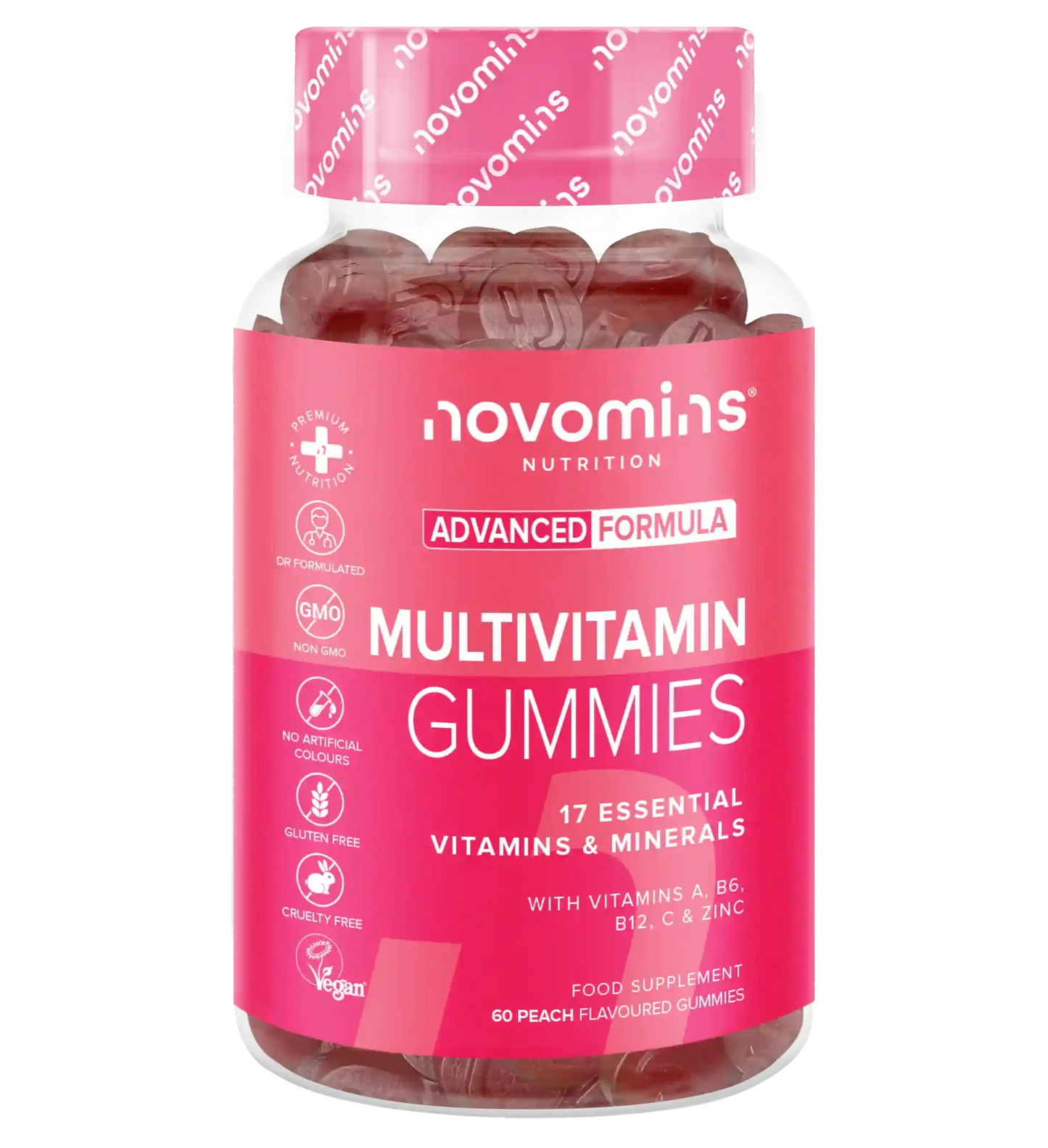 novomins multivitamin gummies with 17 essential vitamins and minerals for overall wellbeing