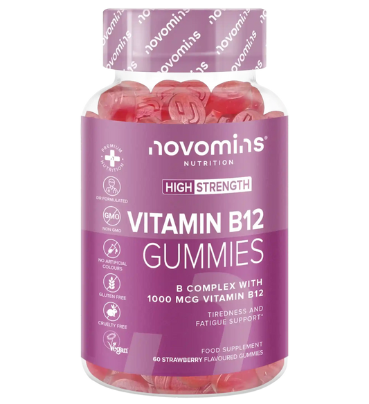 novomins vitamin b12 gummies with vitamin b complex and 1000mcg of vitamin b12 for tiredness and fatigue support