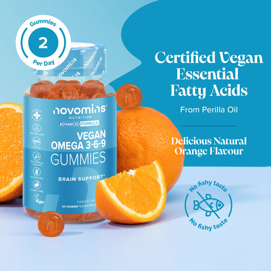 Vegan Omega 3 6 9 Gummies | Brain + Eye Health | Fish Free