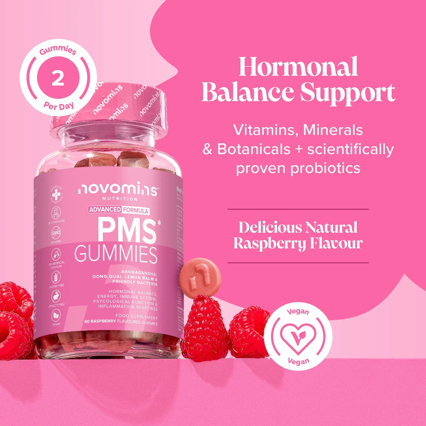 hormone balance for teenage girl and women with vitamins minerals botanicals and probiotics for gut health