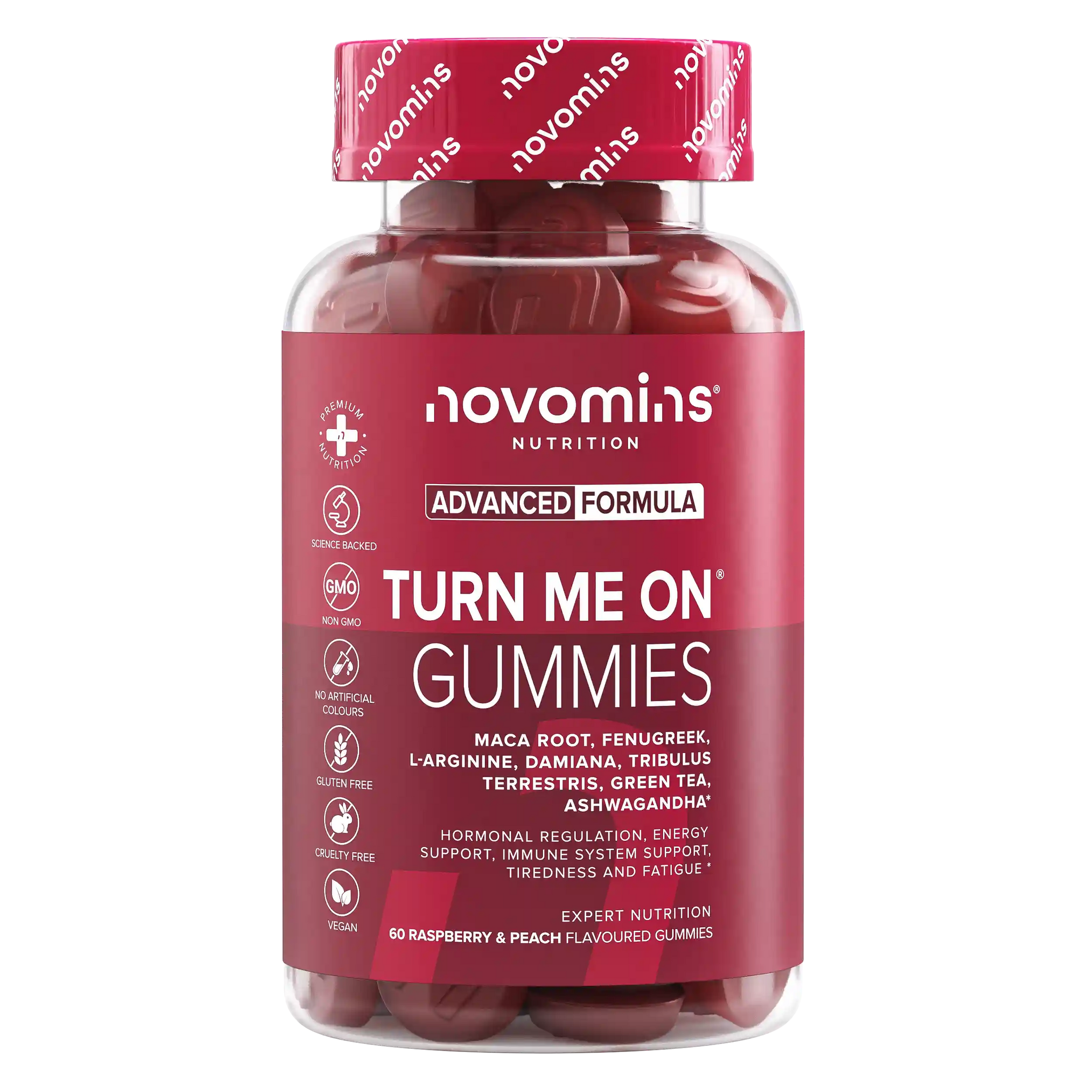 novomins turn me on gummies with libido booster for women with maca root fenugreek damiana tribulus terrestris and ashwagandha gummies